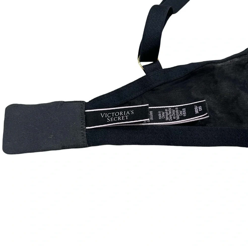 Victoria’s Secret Very Sexy Black Embroidered Unlined Demi Bra | Size 38DD / 38E - Picture 8 of 11